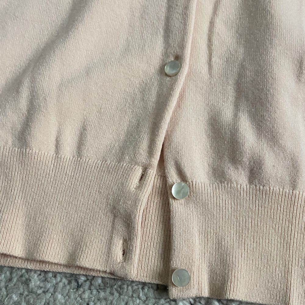 Ann Taylor Ann Round Neck Button Down Cardigan Petite - Picture 6 of 12